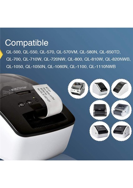 1 Rulo Br DK22205 Doldurulabilir Bant Etiketleri Için Uyumlu (Yurt Dışından)