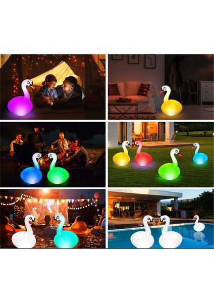 Yüzen Havuz Işıkları Rgb Kısılabilir Güneş Kuğu Havuz Işıkları Şişme (Yurt Dışından)