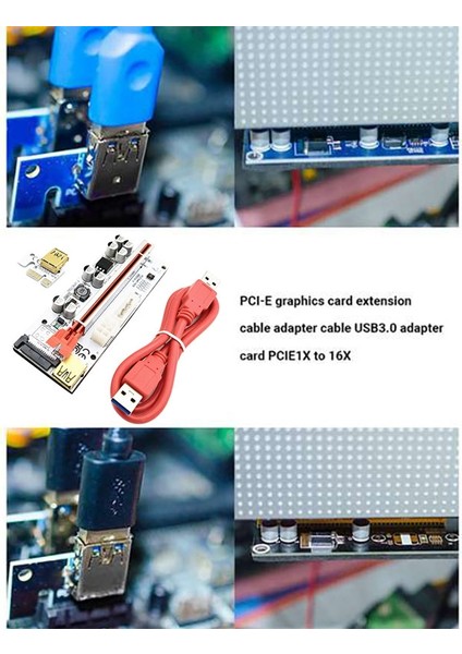 Btc Gpu Madenciliği Destekli Adaptör Kartı Için 3 Adet VER010-X Pcıe Yükseltici (Yurt Dışından)