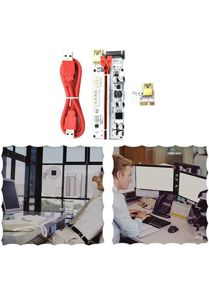 Btc Gpu Madenciliği Destekli Adaptör Kartı Için 3 Adet VER010-X Pcıe Yükseltici (Yurt Dışından)