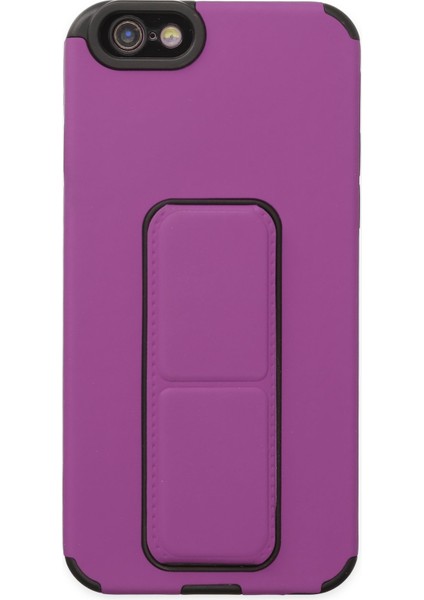 Iphone 6 Kılıf Mega Standlı Silikon - Mor 300099