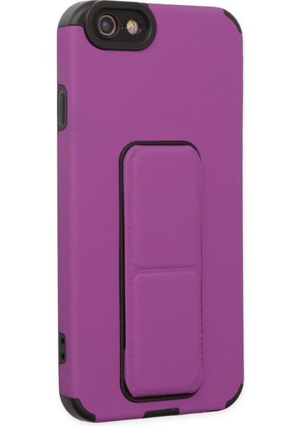 Iphone 6 Kılıf Mega Standlı Silikon - Mor 300099