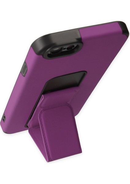 Iphone 6 Kılıf Mega Standlı Silikon - Mor 300099