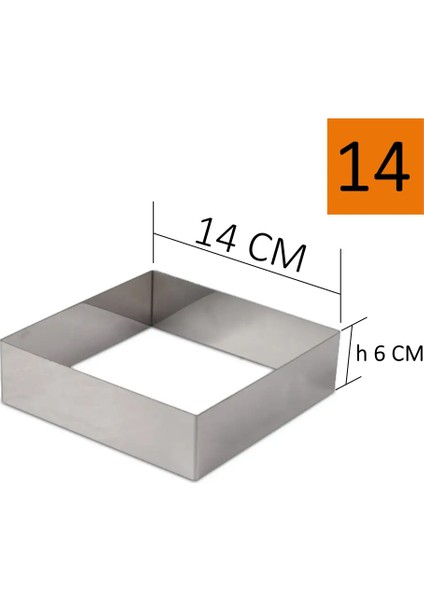 Pasta Çemberi Pandispanya Kare 14X14 cm H6