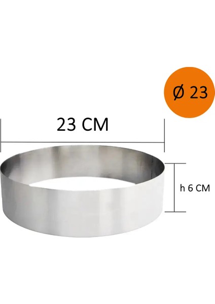 Pasta Çemberi Pandispanya Yuvarlak 23 cm H6