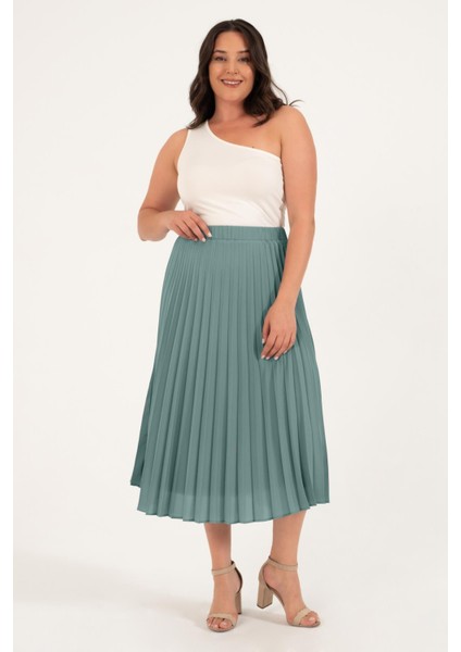 Astarlı Pilili Midi Etek