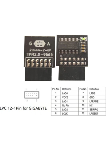 Windows 11 Için Lpc 2.0 Şifreleme Güvenlik Modülü 12PIN (Yurt Dışından)
