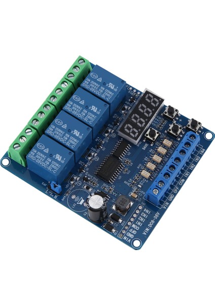 Dc 8V-36V 4 Kanallı Çok Fonksiyonlu Röle Modülü Kartı, Optocoupler Kendinden Kilitli Zamanlama Rölesi ile (Yurt Dışından)
