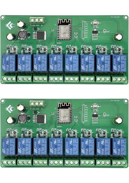 2x ESP8266 Wıfı 8 Kanal Röle Modülü ESP-12F Beslemesi 5V/7-28V (Yurt Dışından)