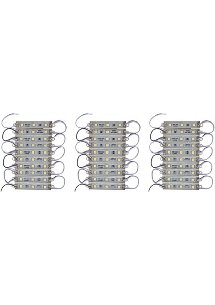 3 x 10 Adet 5050 Smd 3 LED Modül Sip Su Geçirmez Dc 12V Soğuk Beyaz (Yurt Dışından)