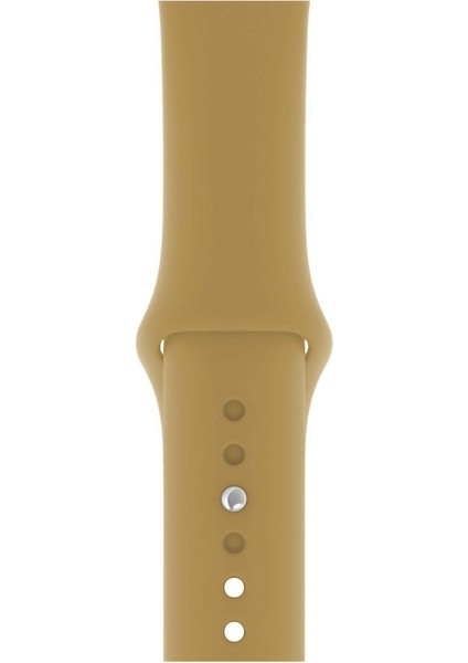 Apple Watch Seri 1/2/3/4/5/6/7/8/se/ultra 38MM 40MM 41MM Kordon Kayış Bileklik Klasik Silikon Hardal