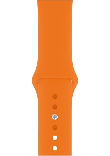 Apple Watch Seri 1/2/3/4/5/6/7/8/se/ultra 38MM 40MM 41MM Kordon Kayış Bileklik Klasik Silikon Açık Turuncu