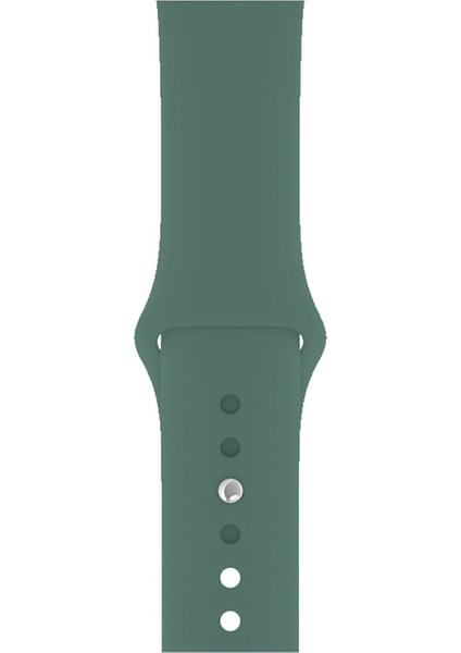 Apple Watch Seri 1/2/3/4/5/6/7/8/se/ultra 38MM 40MM 41MM Kordon Kayış Bileklik Klasik Silikon Pine Green