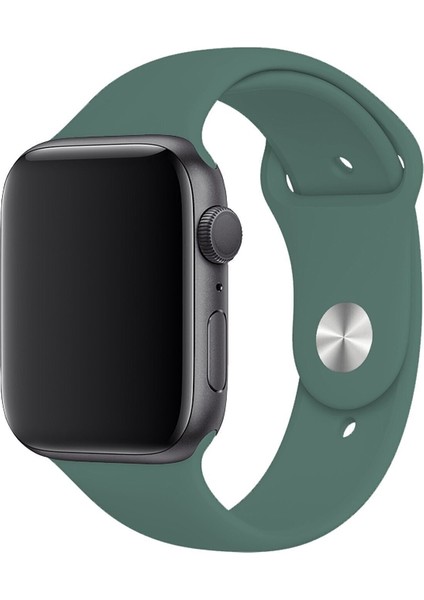 Apple Watch Seri 1/2/3/4/5/6/7/8/se/ultra 38MM 40MM 41MM Kordon Kayış Bileklik Klasik Silikon Pine Green