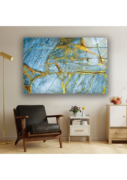 Mavi Mermer Desenli Temperli Cam Duvar Tablosu fırsatları