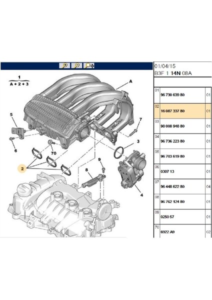 Emme Manifold Contası 108 208 301 308 C1 C3 C4 Cactus C-Elysee (1608733780-41703018)