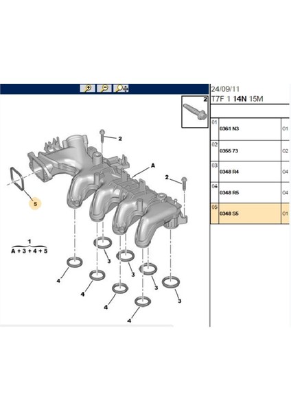 Emme Manifold Contası 307 407 C4 Partner Tepee (0348S5-BPE259027)