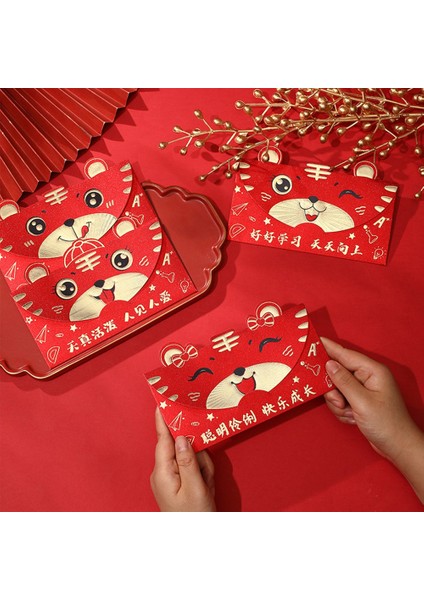 Ay Yeni Yılı 2022 Kaplan Yılı Için 4 Adet Çin Kırmızı Zarf Hong Bao Bahar Şenliği Için Paket Lai See, A (Yurt Dışından) modelleri