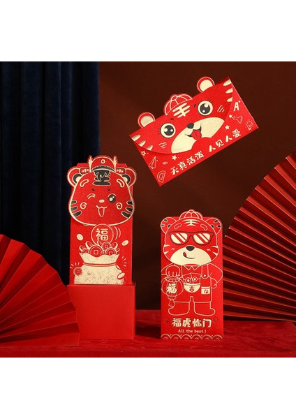 Ay Yeni Yılı 2022 Kaplan Yılı Için 4 Adet Çin Kırmızı Zarf Hong Bao Bahar Şenliği Için Paket Lai See, A (Yurt Dışından) indirimleri