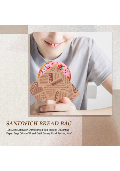 100 Adet 12X12 cm Sandviç Çörek Ekmek Torbası Bisküvi Çörek Kağıt Torbalar Yağa Dayanıklı Ekmek Zanaat Fırın Gıda Ambalaj Kraft (Yurt Dışından)