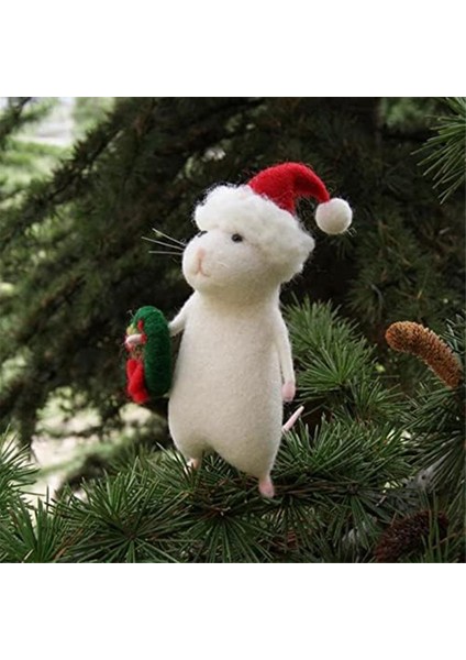 Balkabağı Keçeli Hayvanlı Cadılar Bayramı Faresi, Iğne Keçeli Noel Faresi, Yün Keçe El Yapımı Cadılar Bayramı Süslemeleri B (Yurt Dışından)