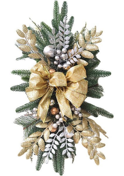 Noel Swag, Merdiven Merdivenler Için Noel Garland, Kapı, Şömine, Pencere, Dış Mekan Kapalı Noel Dekoru Altın (Yurt Dışından)