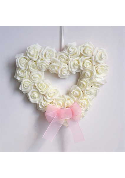 Sevgililer Günü Kalp Şeklinde Çelenk Çiçek Gül Çelenk Sevgililer Günü Dekorasyonu Için Kapı Çelengi, Kırmızı, 13.77 Inç (Yurt Dışından) modelleri