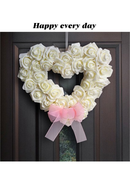 Sevgililer Günü Kalp Şeklinde Çelenk Çiçek Gül Çelenk Sevgililer Günü Dekorasyonu Için Kapı Çelengi, Kırmızı, 13.77 Inç (Yurt Dışından) fırsatları