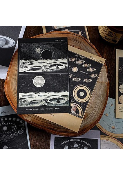 Set Retro Efemera Kağıdı, Dekupaj, Scrapbooking ve Hediye Gönderimi Için Vintage Kağıt, 120 Adet (Uzay ve Harita) (Yurt Dışından)
