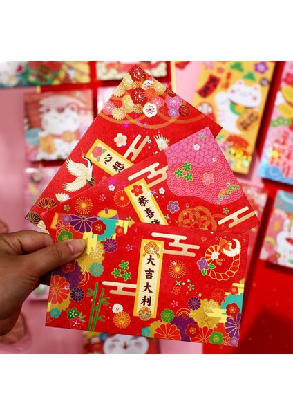 4 Adet Çin Kırmızı Zarflar, Kaplan Yılı Şanslı Para Paketleri Bahar Şenliği Doğum Günü Malzemeleri Için Hong Bao, B (Yurt Dışından)