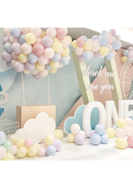 Mavi Lateks Macaron Balon 10 Inç Lateks Balon Düğün Odası Düzeni Balon (Yurt Dışından)