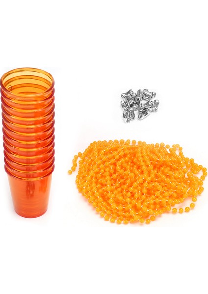 Bekarlığa Veda Balo Parti Malzemeleri 12 Adet Plastik Şeffaf Boncuk Zincir Fincan Parti Boncuk Kolye Şarap Bardağı Turuncu (Yurt Dışından)