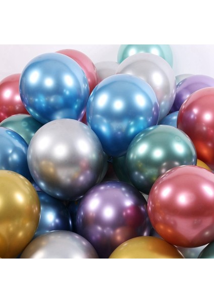 50 Adet 10 Inç Metalik Lateks Balonlar Parti Dekoru Için Kalın Krom Parlak Metal Inci Balon Globos - Mor (Yurt Dışından)