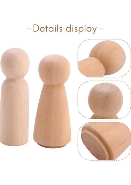 10 Parça 65 mm Bitmemiş Ahşap Mandal Bebekler Ahşap Minik Bebek Organları Insan Süslemeleri, Ahşap Rengi (Yurt Dışından)