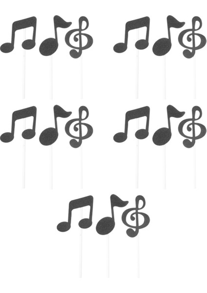 30 Adet Müzik Notaları Temalı Kek Topper Kağıt Kek Ekler Kart Düğün Pastası Topper Dekorasyon (Yurt Dışından)
