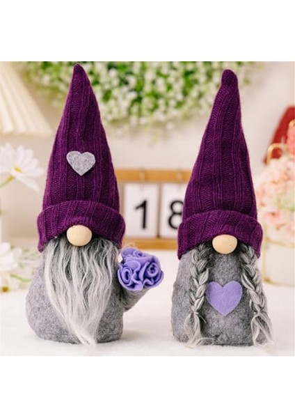Gnomes Süslemeleri Mor El Yapımı Peluş Dekor Kış Tatili Sevgililer Günü Süsleri Tatil Hediyesi (Yurt Dışından) modelleri