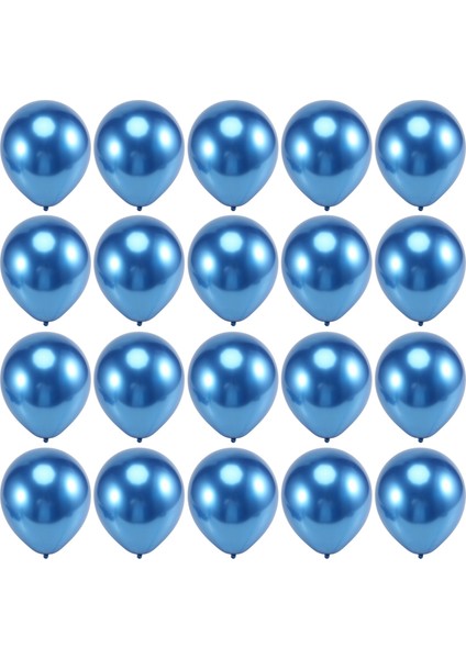 50 Adet 10 Inç Metalik Lateks Balonlar Parti Dekoru Için Kalın Krom Parlak Metal Inci Balon Globos - Mavi (Yurt Dışından)