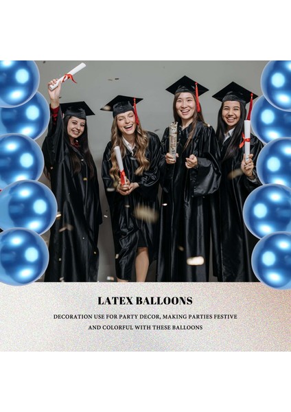 50 Adet 10 Inç Metalik Lateks Balonlar Parti Dekoru Için Kalın Krom Parlak Metal Inci Balon Globos - Mavi (Yurt Dışından) fiyatları