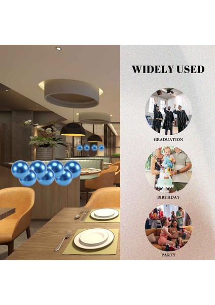 50 Adet 10 Inç Metalik Lateks Balonlar Parti Dekoru Için Kalın Krom Parlak Metal Inci Balon Globos - Mavi (Yurt Dışından) modelleri