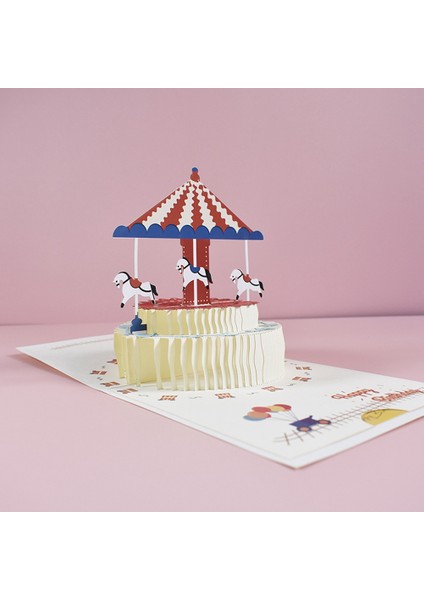 Atlıkarınca Pasta Tasarımı Tasarımlı 3D Açılır Doğum Günü Kartı, Aile, Arkadaşlar, Çocuklar, Kadınlar Için Zarflı Doğum Günü Kartları (Yurt Dışından) fırsatları