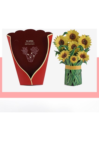 Kağıt Açılır Kartlar, Ayçiçeği Çiçek Buketi 3D Açılır Anne Için Tebrik Kartları Anneler Günü Tebrik Kartları Tüm Durumlar (Yurt Dışından) modelleri