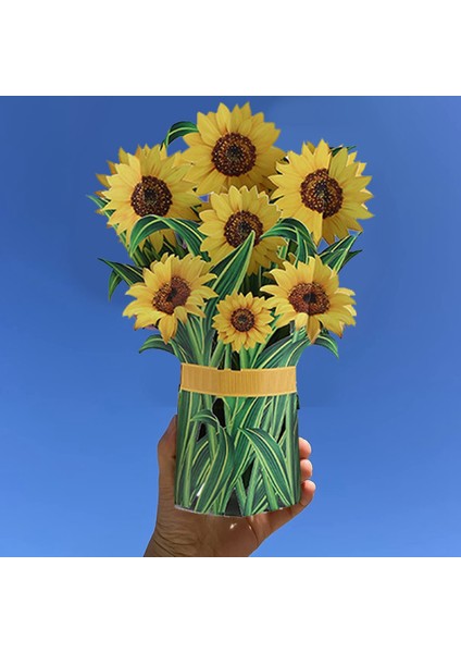 Kağıt Açılır Kartlar, Ayçiçeği Çiçek Buketi 3D Açılır Anne Için Tebrik Kartları Anneler Günü Tebrik Kartları Tüm Durumlar (Yurt Dışından) indirimleri