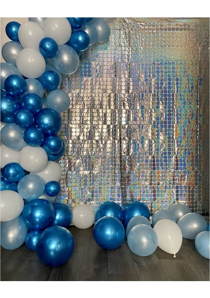 85 Adet Mavi Beyaz Gümüş Metal Balon Çelenk Kemer Balon Düğün Olay Parti Balon Bebek Duş Doğum Günü Partisi Dekoru (Yurt Dışından) fırsatları