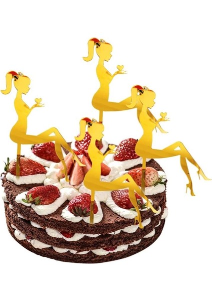 Yüksek Topuklu Bayan Kız Kek Topper Kek Tatlı Dekorasyon Düğün Doğum Günü Partisi Cupcake Dekorları, Altın (Yurt Dışından) indirimleri