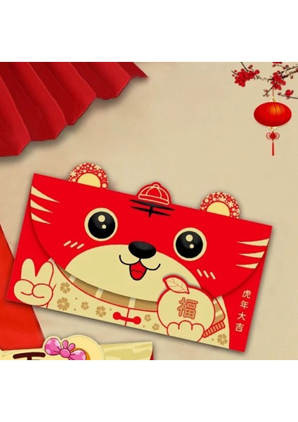Hongbao Kağıt Kırmızı Zarflar Şanslı Kırmızı Paket Sevimli Para Çantası Kaplan Bahar Şenliği Malzemeleri Çin Yeni Yılı Hongbao-A (Yurt Dışından) indirimleri