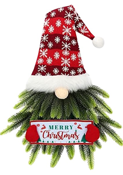 Ön Kapı Için Noel Çelengi, Işıklı Gnome Noel Kapı Çelengi, Kapı Için Yapay Noel Baba Noel Asılı Tabelası (Yurt Dışından)