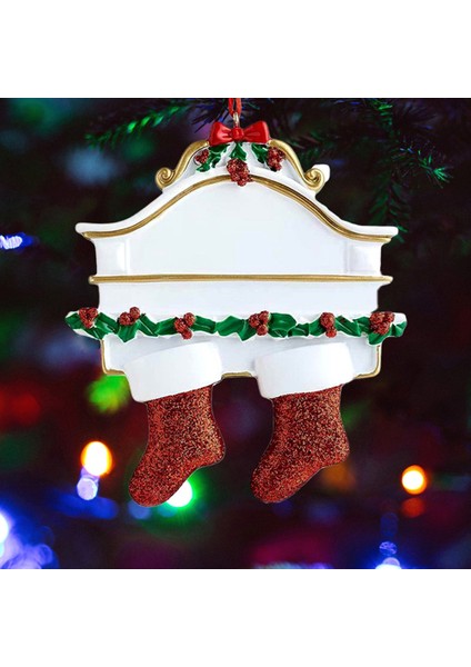 Noel Dekorasyon Seti Yaratıcı Hediyeler Kişiselleştirilmiş Aile 4 Çorap Kolye Noel Ağacı Dekorasyon Kış Hediyeleri (Yurt Dışından)