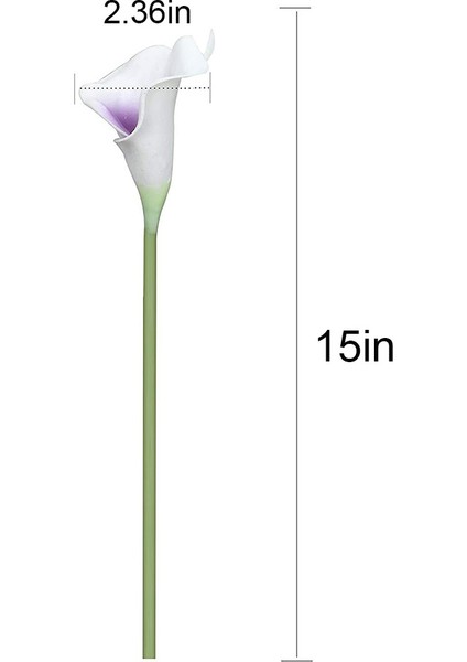 Dıy Gelin Düğün Buket Centerpieces Ev Dekorasyonu Için 24 Adet Yapay Calla Zambak Çiçekler (Beyaz Mor) (Yurt Dışından)
