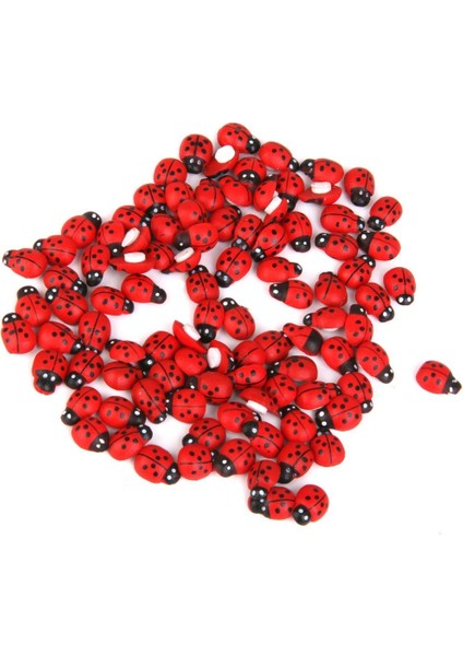 100X Minyatür Bonsai Sanatsal Dollhouse Ahşap Bahçe Peyzaj Uğur Böceği Dekorasyonu (Yurt Dışından)