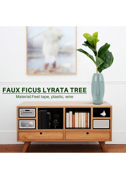 Küçük Yapay Keman Yaprak Ağacı 11 Inç Sahte Ficus Lyrata Ağacı Ev Düğün Avlu Için Kapalı ve Açık Dekorasyon (Yurt Dışından)